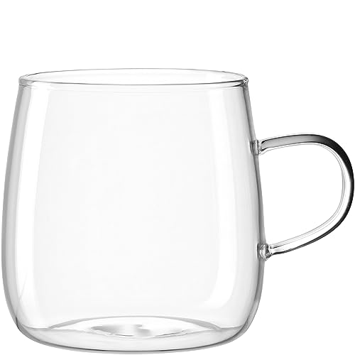 LEONARDO Tè per Te Teetasse - Großer Teebecher aus dickwandigem Borosilikatglas - Hergestellt in Handarbeit - Inhalt 570 ml - Spülmaschinenfest, mikrowellengeeignet - 1 Teeglas transparent von LEONARDO HOME