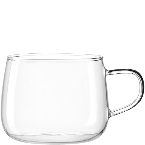 LEONARDO Tè per Te Teetasse - Teebecher aus dickwandigem Borosilikatglas - Hergestellt in Handarbeit - Inhalt 450 ml - Spülmaschinenfest, mikrowellengeeignet - 1 Teeglas transparent von LEONARDO HOME