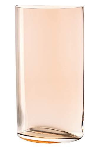Leonardo Centro Vase Halbkreis zimt, B/H/T: 20/34/10 cm, handgefertigt, lackiertes Glas, 046955 von LEONARDO HOME