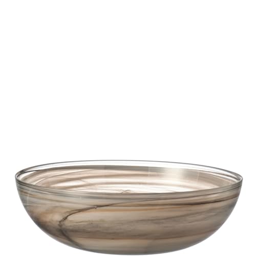 LEONARDO HOME Alabastro Glas-Schale, tiefer Design-Teller aus Glas, handgefertigte Deko-Schale in Beige, 9 x 28 x 28 cm (HxBxT), 031129 von LEONARDO HOME