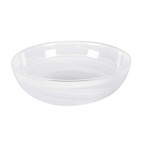 LEONARDO HOME Alabastro Glas-Schale, tiefer Design-Teller aus Glas, handgefertigte Deko-Schale in weiß, 9 x 28 x 28 cm (HxBxT), 031128 von LEONARDO HOME