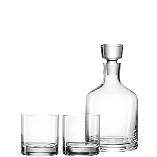 Leonardo Ambrogio Whisky-Set, 2 Whisky-Gläser und Karaffe im edlen Look, exklusives Bar-Set im klassischen Design, 3-teilig, 060003 von LEONARDO HOME