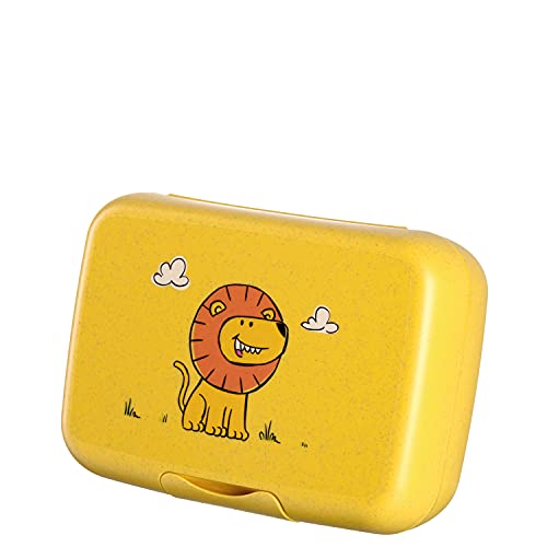 Leonardo Bambini Brotdose für Kinder 1 Stück, bunte Lunchbox mit Tieren bpa-frei, spülmaschinengeeignete Frühstücksdose, gelb 19 cm breit 022856 von LEONARDO HOME