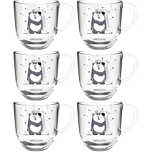 LEONARDO HOME Leonardo Tasse BAMBINI 6er-Set 280 ml Panda, 022901, Glas von LEONARDO HOME