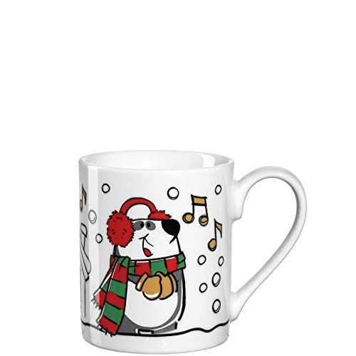 Leonardo Bambini Porzellan-Tasse Weihnachten 1 Stück, Kinder-Tasse mit Winter Panda-Motiv, spülmaschinengeeigneter Tee-Henkelbecher 215 ml 024962 von LEONARDO HOME