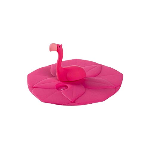 Leonardo Bambini Trinkglas-Deckel 1 Stück, spülmaschinengeeignete Glas-Abdeckung, BPA-frei, Flamingo, pink, rosa, 9 cm Ø, 018727 von LEONARDO HOME
