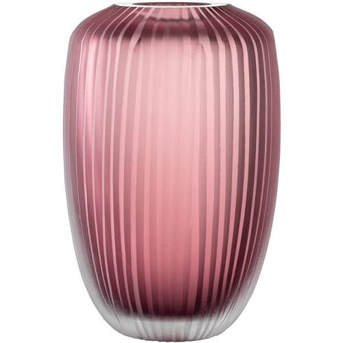 Leonardo Bellagio Blumenvase - Farbige Vase aus hochwertigem Glas mit Relief außen - Handarbeit - Höhe 16 cm, Durchmesser 10 cm - Berry, 036446 von LEONARDO HOME