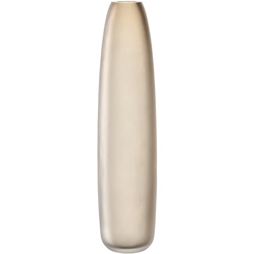 Leonardo Bellagio Blumenvase - Hohe und schmale Vase aus hochwertigem Glas - Handarbeit - Höhe 35 cm, Durchmesser 8 cm - Beige, 036454 von LEONARDO HOME