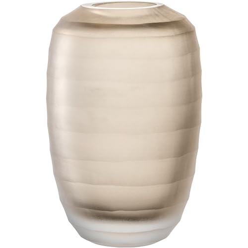 Leonardo Bellagio Dekovase - Farbige Vase aus hochwertigem Glas mit Relief außen - Handarbeit - Höhe 16 cm, Durchmesser 10 cm - Beige, 036447 von LEONARDO HOME