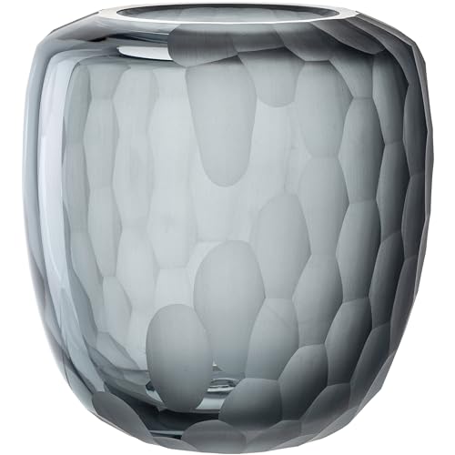 Leonardo Bellagio Kugelvase - Vase aus hochwertigem Glas mit Struktur außen - Handarbeit - Höhe 19 cm, Durchmesser 16,5 cm - Anthrazit, 036450 von LEONARDO HOME