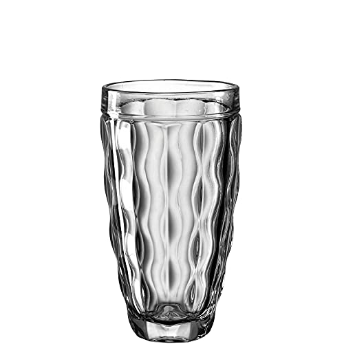 Leonardo Brindisi Trink-Glas 1 Stück, spülmaschinenfester Wasser-Kelch, Trink-Becher aus Glas, modernes Saft-Glas, grau, 370 ml, 021605 von LEONARDO HOME