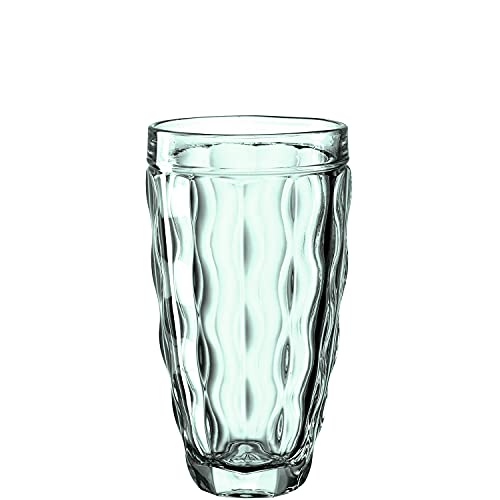 Leonardo Brindisi Trink-Glas 1 Stück, spülmaschinenfester Wasser-Kelch, Trink-Becher aus Glas, modernes Saft-Glas, grün, 370 ml, 021610 von LEONARDO HOME