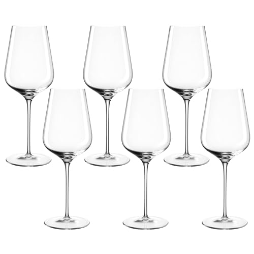 Leonardo BRUNELLI Weißweingläser 6er Set, spülmaschinenfeste Weißwein-Gläser, besonders stoßfestes Weingläser-Set, italienischer Stil, 470 ml, 066409 von LEONARDO HOME