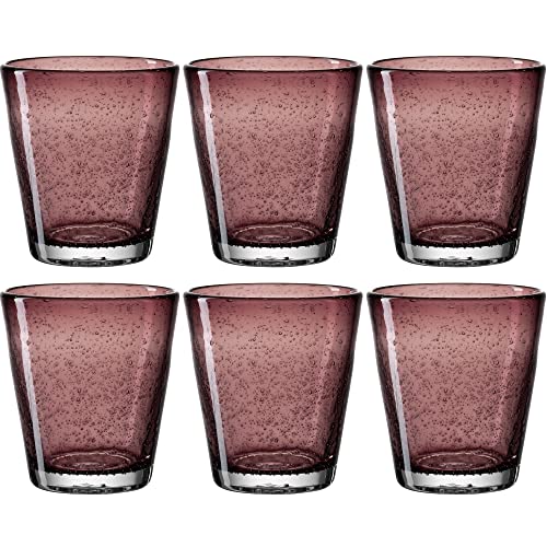 Leonardo Burano Trink-Gläser 6er Set, handgefertigte Wasser-Gläser, spülmaschinengeeignete Gläser, bunte Trink-Becher aus Glas lila 330ml, 034761 Leonardo Burano Trink-Gläser 6er Set, handgefertigte Wasser-Gläser, spülmaschinengeeignete Gläser, bunte Trink-Becher aus Glas lila 330ml, 034761 von LEONARDO HOME