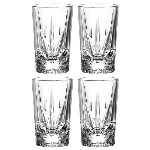 Leonardo Capri Stamper 4er Set - Schnapsglas mit Facetten-Optik, hochwertig verarbeitet - Inhalt 70 ml - Spülmaschinengeeignet - 4 Likörgläser transparent, 022770 von LEONARDO HOME