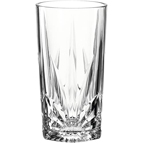 Leonardo Capri Trink-Glas, 1 Stück, spülmaschinenfestes Saft-Glas mit Relief, Stern-Schliff Wasser-Glas, großer Trink-Becher aus Glas, 390 ml 022777 von LEONARDO HOME