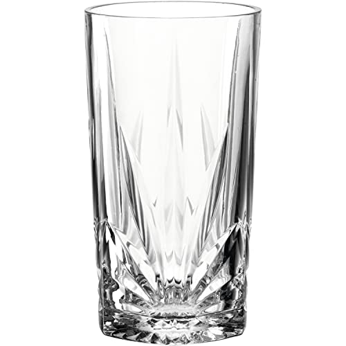 Leonardo Capri Trink-Glas, 1 Stück, spülmaschinenfestes Saft-Glas mit Relief Facetten-Schliff XL Wasser-Glas, Trink-Becher aus Glas groß 530 ml 022778 von LEONARDO HOME