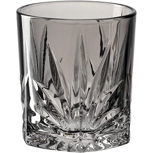 Leonardo Capri Trink-Glas 1 Stück grau, spülmaschinenfestes Saft-Glas mit Relief Facetten-Schliff, buntes Wasser-Glas, Becher aus Glas, 220 ml 022358 von LEONARDO HOME