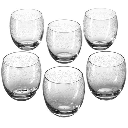 Leonardo Chateau Trink-Glas, Glas-Becher mit floralem Muster, spülmaschinenfeste Wasser-Gläser, 6er Set, 400 ml, 061595 von LEONARDO HOME
