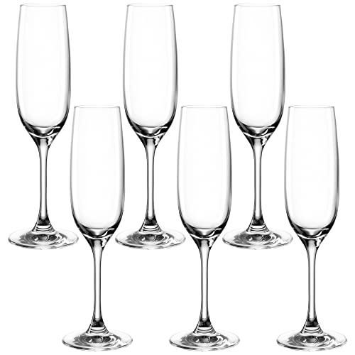 Leonardo Ciao+ Sektglas 6er Set, Prosecco-Gläser mit gezogenem Stiel, spülmaschinenfeste Sekt-Kelche, Höhe 22,5 cm, 190 ml, 061445 von LEONARDO HOME