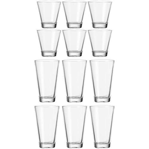 Leonardo Ciao Trink-Glas 12er Set, Trink-Becher aus Glas, spülmaschinengeeignete Wasser-Gläser, 215 ml und 300 ml, 020486 von LEONARDO HOME