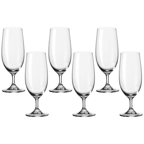 Leonardo Daily Bier-Gläser 6er Set, Tulpe mit gezogenem Stiel, spülmaschinenfeste Bier-Gläser mit gezogenem Stiel, Pils-Gläs, Höhe 19 cm, 360 ml, 063318 von LEONARDO HOME