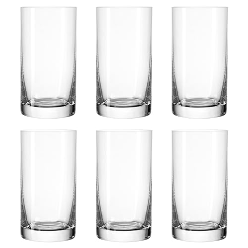 Leonardo Easy+ Trink-Gläser, 6er Set, spülmaschinenfeste Wasser-Gläser, geradlinige Glas-Becher, Getränke-Set, Größe M, 260 ml, 039612 von LEONARDO HOME