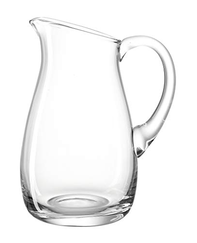 Leonardo Giardino Krug, handgefertigter Glas-Krug, spülmaschinengeeignete Wasser-Karaffe mit Henkel, 1140 ml, 010237 von LEONARDO HOME