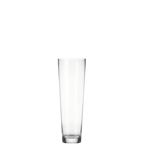 Leonardo Konisch Boden-Vase, handgefertigte Glas-Vase, konisch geformte Blumen-Vase, Deko-Vase aus Glas, mit massivem Eisboden, Höhe: 50 cm, 029556 von LEONARDO HOME