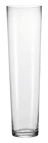 Leonardo Konisch Boden-Vase, handgefertigte Glas-Vase, konisch geformte Blumen-Vase, Deko-Vase aus Glas, mit massivem Eisboden, Höhe: 70 cm, 029557 von LEONARDO HOME