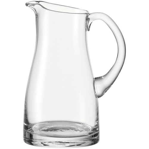 Leonardo Liquid Krug, handgefertigter Glas-Krug, Wasser-Karaffe mit Henkel im klassischen Design, 1300 ml, 065329 von LEONARDO HOME