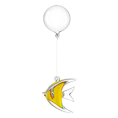 Leonardo Mare Aquarium-Dekoration aus Glas, schwimmender Deko Fisch für die Vase, Fisch Tank Ornament, gelb, 5,6 x 5,6 x 1,5 cm (HxBxT), 059057 von LEONARDO HOME