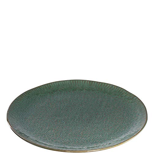 Leonardo Matera Keramik-Teller 1 Stück, spülmaschinengeeigneter Platzteller, Pizza-Teller mit Glasur, 1 runder Steingut-Teller, Ø 32 cm grün, 018607 von LEONARDO HOME