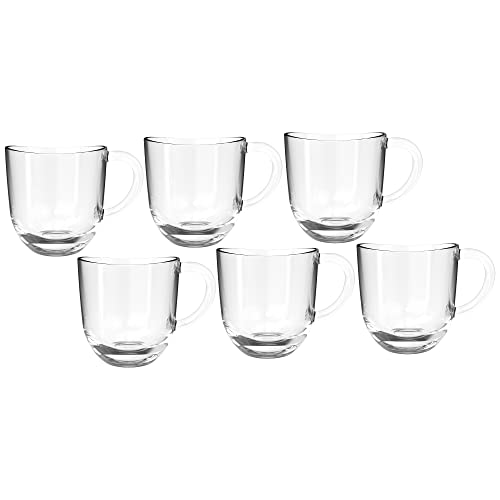 Leonardo Napoli Kaffee-Tassen 6er Set, spülmaschinengeeignete Kaffee-Becher, kleine Glas-Tasse mit Henkel, mikrowellenfest, 280 ml, 6 Stück 024202 von LEONARDO HOME