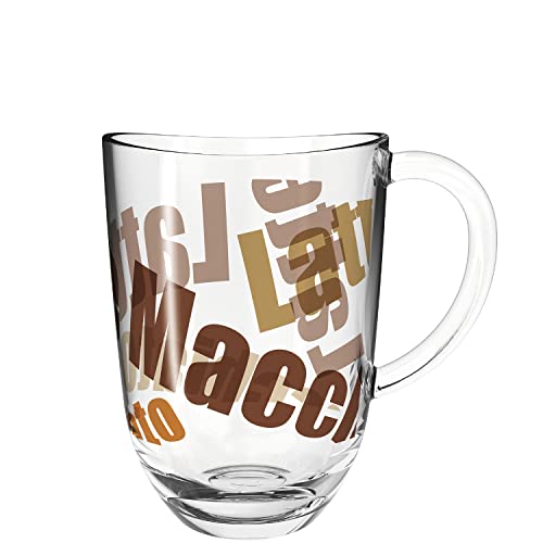 Leonardo Napoli Latte Macchiato-Tassen 1 Stück, spülmaschinengeeigneter Kaffee-Becher mit Motiv, Glas-Tasse mit Henkel, mikrowellenfest 380 ml 024236 Leonardo Napoli Latte Macchiato-Tassen 1 Stück, spülmaschinengeeigneter Kaffee-Becher mit Motiv, Glas-Tasse mit Henkel, mikrowellenfest 380 ml 024236 von LEONARDO HOME
