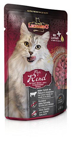 Leonardo Nassfutter für Katzen im Frischebeutel, Rind pur, 16x85g Leonardo Nassfutter für Katzen im Frischebeutel, Rind pur, 16x85g von Leonardo