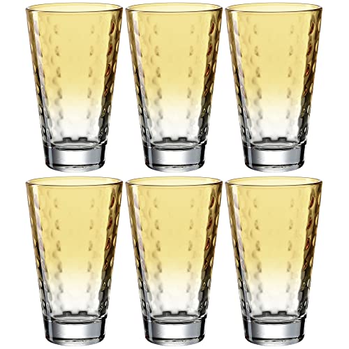 LEONARDO HOME 025903 Trinkglas OPTIC 6er-Set 300 ml apricot, Glas, Gelb von LEONARDO HOME