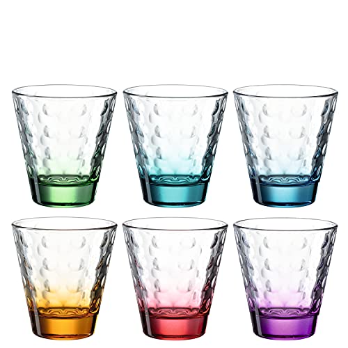 LEONARDO HOME 025922 Trinkglas OPTIC 6 Stück sortiert 215 ml violett, Glas, Bunt von LEONARDO HOME