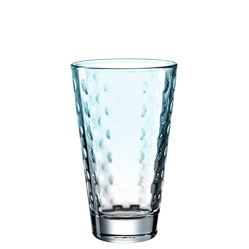 Leonardo Optic Trink-Glas, 1 Stück, spülmaschinenfestes Longdrink-Glas, bunter Trink-Becher aus Glas, Saft-Glas, mint, 300 ml, 025901 von LEONARDO HOME