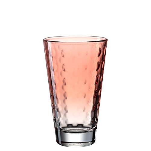 Leonardo Optic Trink-Glas, 1 Stück, spülmaschinenfestes Longdrink-Glas, bunter Trink-Becher aus Glas, Saft-Glas, orange, 300 ml, 025902 von LEONARDO HOME