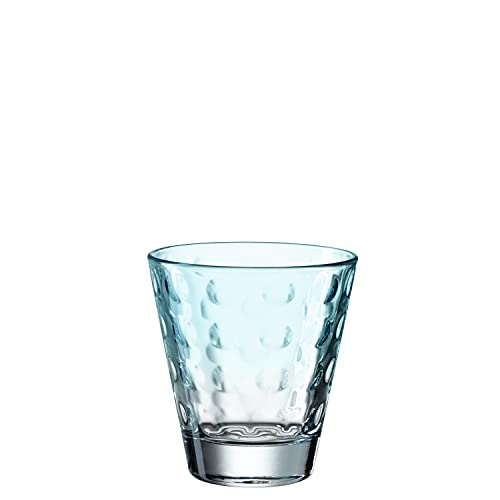 Leonardo Optic Trink-Glas, 1 Stück, spülmaschinenfestes Wasser-Glas, bunter Trink-Becher aus Glas, Saft-Glas, mint, 215 ml, 025895 von LEONARDO HOME