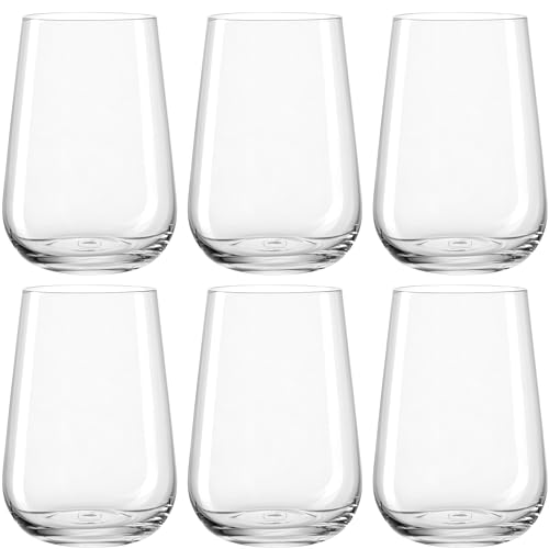 Leonardo Paladino Trink-Gläser, 6er Set, spülmaschinenfeste Wasser-Gläser, Trink-Becher aus Glas, Saft-Gläser, 370 ml, 066312 von LEONARDO HOME