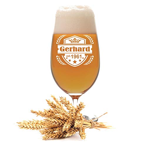 Leonardo Pilstulpe mit Gravur Motiv 07 Emblem - Geschenkidee Bierglas mit Wunsch-Name graviert Vatertag von LEONARDO HOME