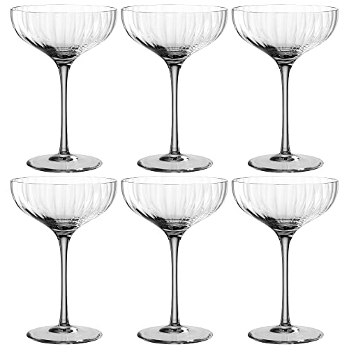 Leonardo Poesia Champagnerschale 6er Set, spülmaschinengeeignete Sektgläser, Champagnergläser, Höhe 16 cm, 260 ml, grau, 022385 von LEONARDO HOME