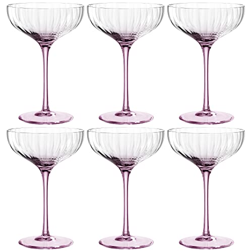 Leonardo Poesia Champagnerschale 6er Set, spülmaschinengeeignete Sektgläser, Champagnergläser, Höhe 16 cm, 260 ml, rosé, 022380 von LEONARDO HOME