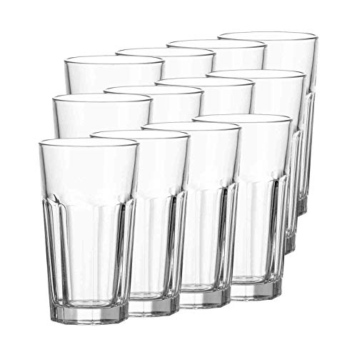 Leonardo Rock XL Longdrink-Glas, großer Trink-Becher aus Glas, spülmaschinengeeignete Wasser-Gläser, 12er Set, 540 ml, 017203 von LEONARDO HOME