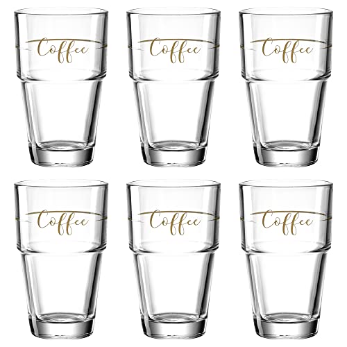 LEONARDO HOME Becher SOLO 6er-Set 410 ml 'Coffee', 043468, Glas, durchsichtig von LEONARDO HOME