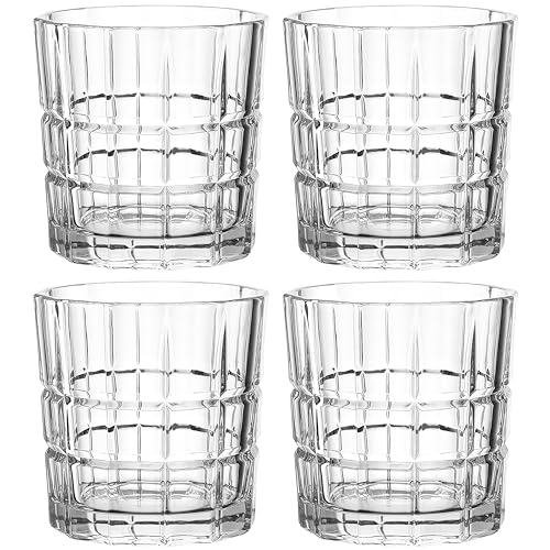 Leonardo Spiritii Trink-Gläser 4er Set, spülmaschinenfeste Wasser-Gläser, Saft-Gläser mit Schliff, stoßfestes Gläser-Set, 360 ml, 022758 von LEONARDO HOME