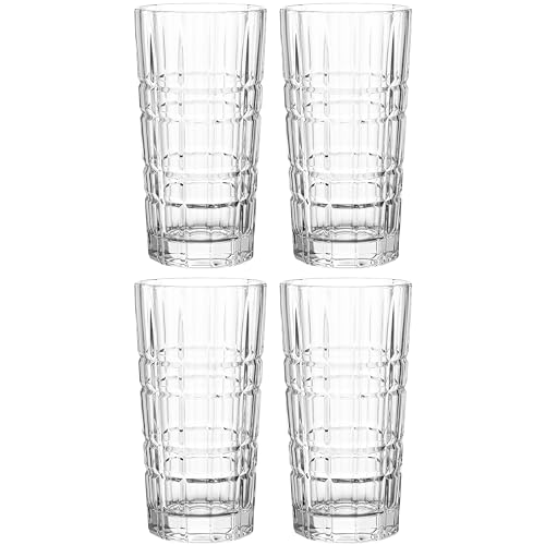 Leonardo Spiritii Trink-Gläser 4er Set, spülmaschinenfeste Wasser-Gläser, Saft-Gläser mit Schliff, stoßfestes Gläser-Set, 400 ml, 022760 von LEONARDO HOME