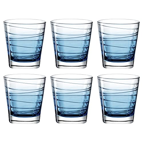 LEONARDO HOME 026838 Trinkglas VARIO STRUTTURA 6er-Set 250 ml blau, Glas von LEONARDO HOME